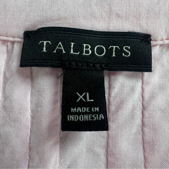 Talbots Pintuck Three Quarter Sleeve Pink Lightweight Tunic Blouse Size XL - Picture 8 of 12
